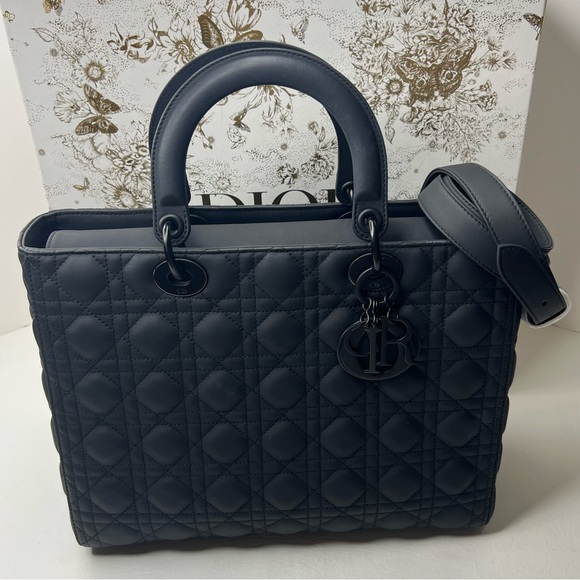 Dior Handbags - Christian Dior Lady Cannage So Black Large ultramatte calfskin